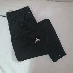 Black adidas jogger sweatpants with zippers